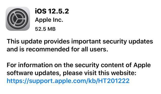 邦溪镇苹果手机维修分享iOS12.5.2发布，建议所有老苹果用户安装 